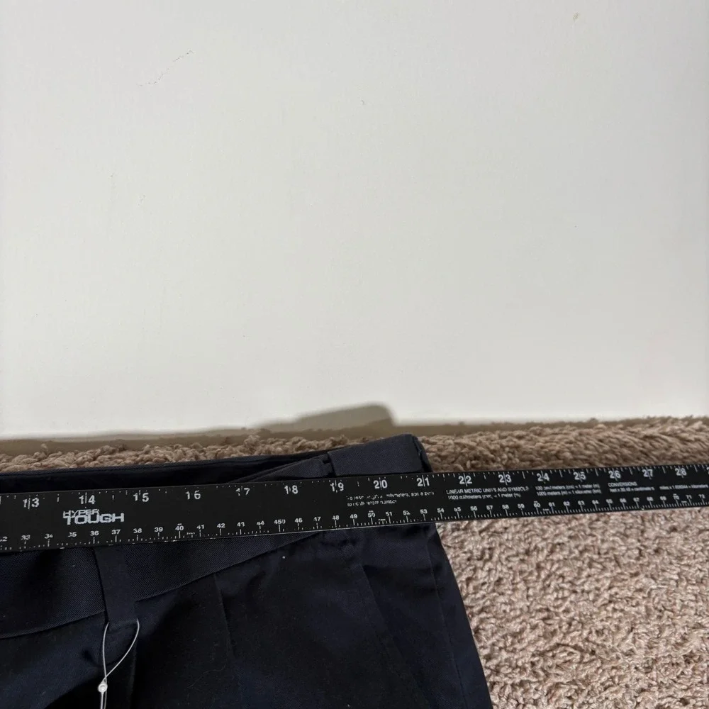 LL Bean Mens Comfort Waist Pleated Chino Pants Navy Blue 42x34 262556